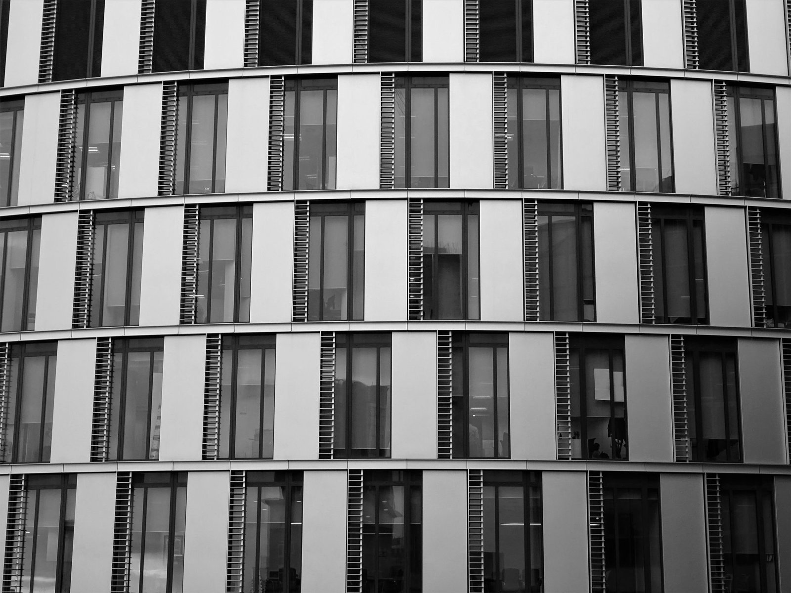 The white facade of an office building
