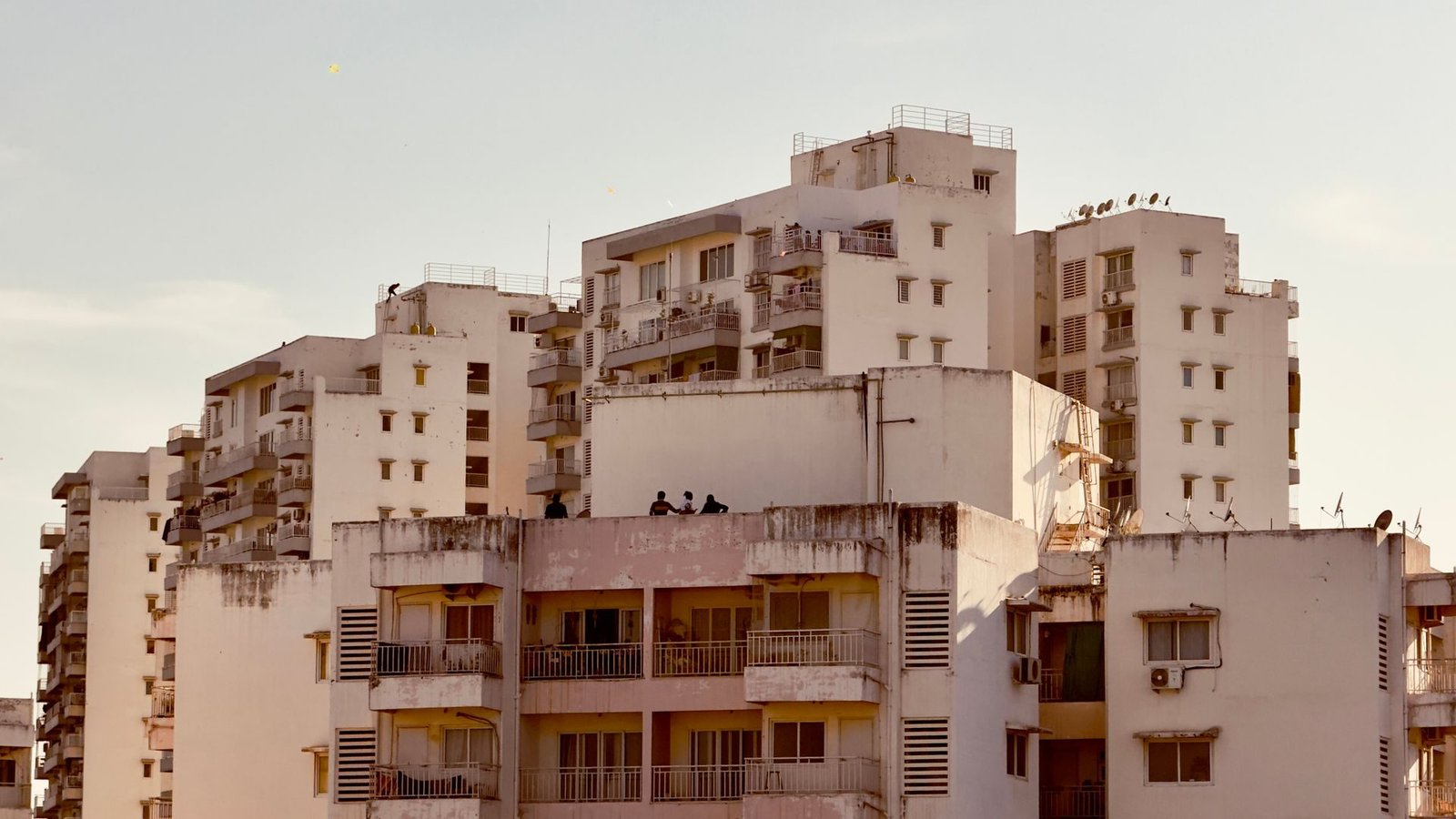 Apartment buildings in an Indian city